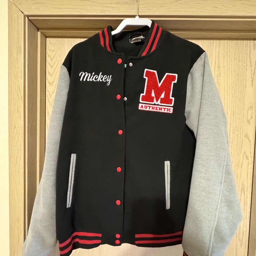 Mickey Mouse Varsity Jacket With Red Accents - image 1